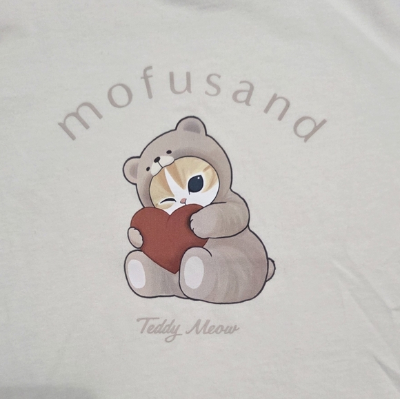 Uniqlo Mofusand Teddy Meow 100% Cotton T-shirt - Picture 2 of 5